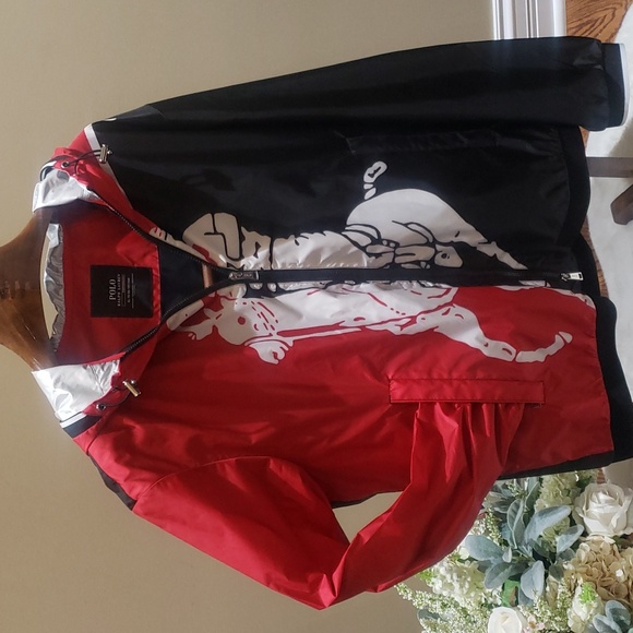 NWOT XL Pwing Colorblocked Big Pony Water Repellent Windbreaker Jacket In Multi - Picture 10 of 16